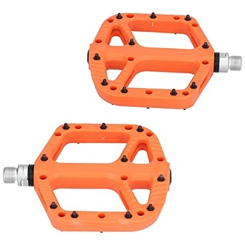Mountain Bike Pedal : Keenso 1 Pair Reinforced Nylon Bicycle Pedals Widen High Speed Bearing Pedals MTB Pedals Non-slip Mountain Bike Pedal Replacement (orange) Bicycles and Spare Parts