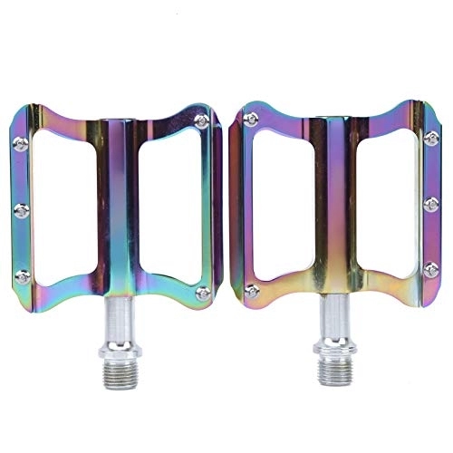 Mountain Bike Pedal : Keenso Bike Pedals Set, Aluminium Alloy Mountain Bike Pedal Road Bike Pedals Metal Bicycle Pedals Replacement 10 x 80 x 20mm 9 / 16 Thread(Colorful) Bicycles and Spare Parts