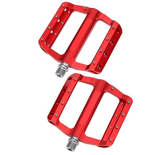 Mountain Bike Pedal : Keenso JT02 Mountain Bike Pedals, Aluminum Alloy Lightweight Flat Bicycle Pedal Sets Non-Slip Bike Pedals(Red)