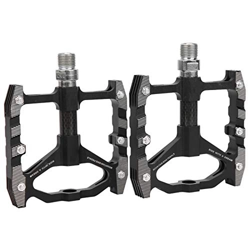 Mountain Bike Pedal : Keenso Mountain Bike Pedals, Carbon Fiber Aluminum Alloy Bearing Platform Mountain Bike Pedals Anti‑skid Bicycle Pedals Replacement Cycling Accessory Bicycles and Spare Parts