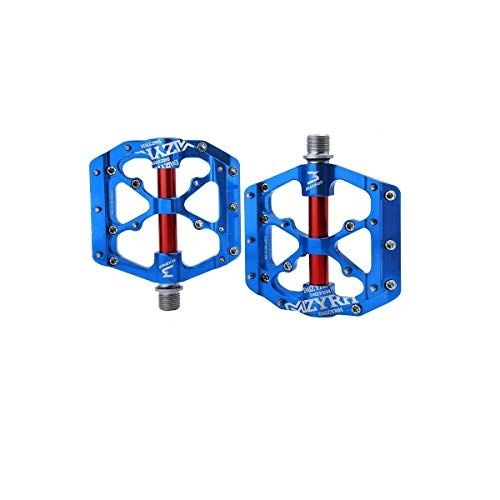 Mountain Bike Pedal : KEHUITONG Bicycle Pedal, Mountain Bike Pedal Palin Bearing Universal Road Bicycle Accessories Non-slip Aluminum Alloy Pedal Bicycle Pedal, High Quality (Color : Blue)