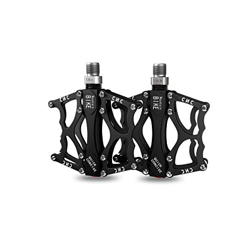 Mountain Bike Pedal : KEHUITONG Bicycle Pedal, Mountain Bike Pedal, Super Color CNC Machining 9 / 16" Cycle Seal 2 / 3 Bearing Pedal, High Quality (Color : Black (2 bearings))