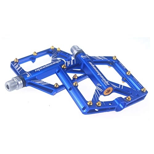 Mountain Bike Pedal : KELITE Bike Pedals Bicycle Platform 4 Bearing Cycling Bicycle Road Bike Hybrid Pedals High-Strength Non-Slip For Mountain Bike Road Vehicles 1 Pair (Color : Blue)