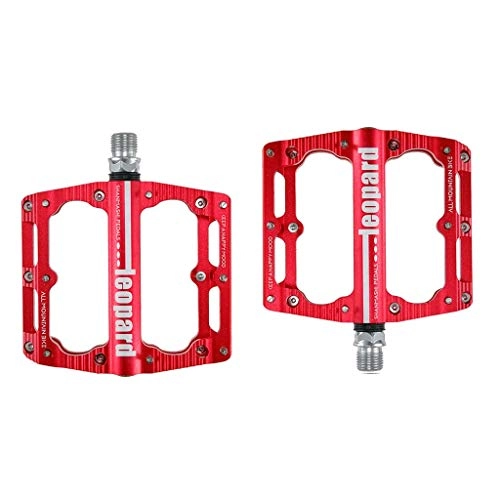 Mountain Bike Pedal : KELITE Bike Pedals Super Bearing Bicycle Platform Non-Slip 9 / 16 Inch Hybrid Pedals for Suitable for Mountain Bikes Road Bikesetc 1 Pair (Color : Red)