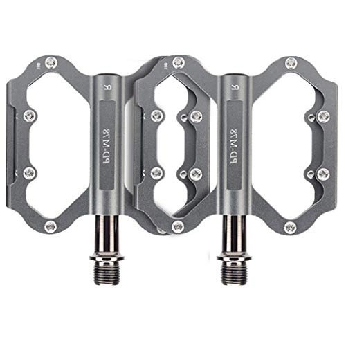 Mountain Bike Pedal : KELITE Mountain Bike Bicycle Pedal Non-slip Durable Aluminum Alloy Bearing Bicycle Bicycle Accessories-1 Pair (Color : Gray)