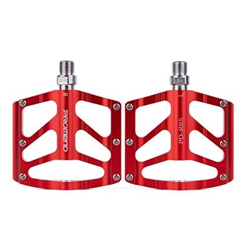 Mountain Bike Pedal : KELITE Mountain Bikes, Aluminum Alloy 3 Bearing Pedals, Anti-slip Studs, Cycling Accessories-1 Pair (Color : Red)