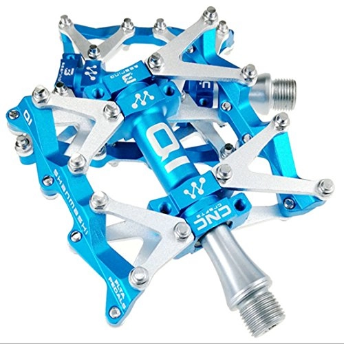 Mountain Bike Pedal : KERVINFENDRIYUN YY4 6 Bearing Mountain Bike Pedals Fixed Gear Bicycle Road Bicycle 3 Palin Pedals 3D Design Pedals Non-slip Comfort (Color : Blue)