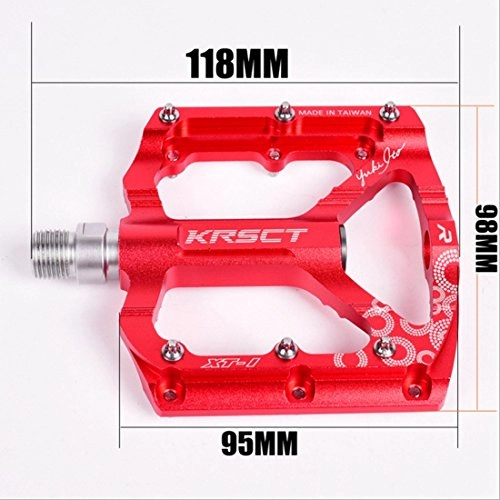 Mountain Bike Pedal : KERVINFENDRIYUN YY4 Bicycle Pedal Mountain Bike Pedal Pedals Bearings Pedal Bike Accessories (Color : Red)