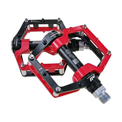 Mountain Bike Pedal : KJRJKX Bicycle Pedal, Bike Pedals MTB BMX Sealed Bearing Bicycle CNC Magnesium Alloy Road Mountain SPD Cleats Ultralight Bicycle Pedal Parts (Color : Red)
