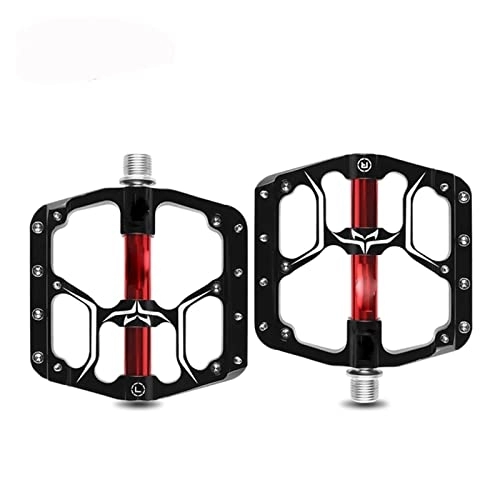Mountain Bike Pedal : KLYSO Flat Bike Pedals MTB Road 3 Sealed Bearings Bicycle Pedals Mountain Bike Pedals Wide Platform Accessories Part (Color : V15-black)
