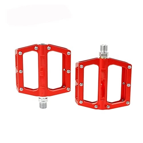Mountain Bike Pedal : KLYSO MTB Bike Pedals Ultralight Aluminum Alloy Colorful Sealed Bearing Mountain Bicycle Hollow Anti-skid Pedal Road Bike Accessories (Color : Red)