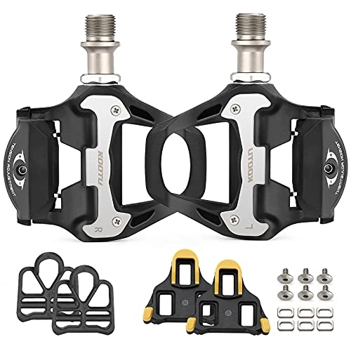 Mountain Bike Pedal : KOOTU Bike Pedals 9 / 16" Universal Road Bike Pedals Bicycle Platform Pedals Clipless Pedals Suitable for Road Bike Spin Bike MTB Indoor Bike. (Black)