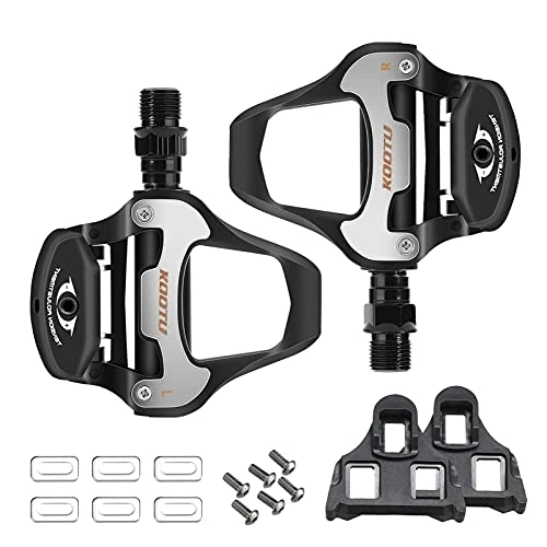 Mountain Bike Pedal : KOOTU Bike Pedals SPD-SL Pedals Electroplated Color Road Bike Pedals 9 / 16" Universal Bicycle Pedals Cleats Set for Shimano SPD Clipless suitable for Road Bike Spin Bike MTB Indoor Bike