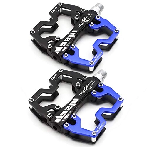 Mountain Bike Pedal : kozyone Mountain Bike Flat Pedals, Non-Slip Wide Platform Mountain Bike Pedals, Colorful CNC Machined 2DU Bearing Bicycle Pedals, Ultra-Light Aluminum Alloy Flat Bicycle Pedals (1 Pair)