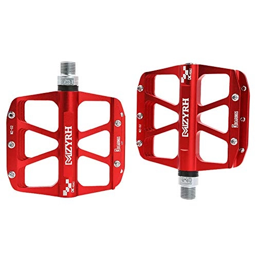 Mountain Bike Pedal : KP&CC Bicycle Cycling Bike Pedals 3 Bearing Pedals Ergonomic Design Waterproof and Dustproof Fits Most Bicycles, Red