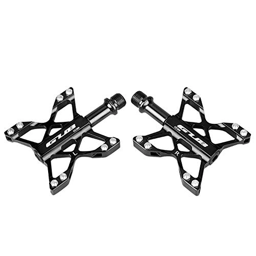 Mountain Bike Pedal : KP&CC Bicycle Cycling Bike Pedals 3 Bearing Pedals Rugged, Durable, Beautiful and Refined Fits Most Bikes for Men and Women, Black