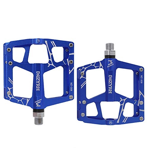 Mountain Bike Pedal : KP&CC Bicycle Cycling Bike Pedals 3 Bearing Surface Frosting Process Sealed Bearings Are Dust and Water Resistant Fits Most Bikes, Blue