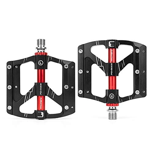 Mountain Bike Pedal : KP&CC Bicycle Cycling Bike Pedals Aluminum Three-bearing Pedal Smooth and Flexible, Stylish and Durable Fits Most Bikes, Black
