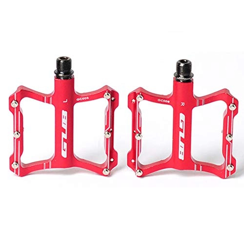 Mountain Bike Pedal : KP&CC Bicycle Cycling Bike Pedals New Aluminum Antiskid Durable Flat Pedals High Strength, Strong Seal, Lubricated Bearings, Red