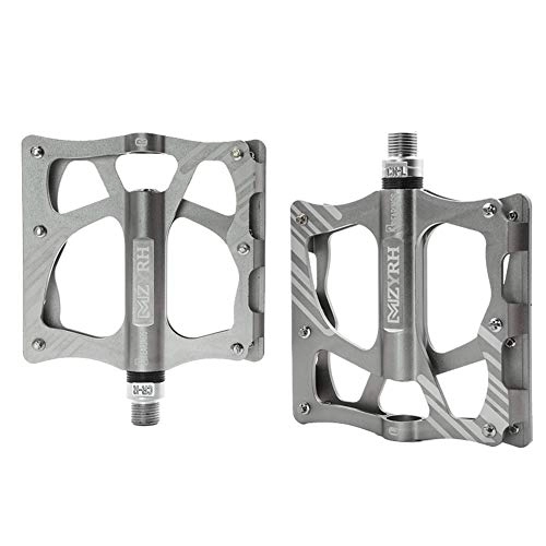 Mountain Bike Pedal : KP&CC Bicycle Cycling Bike Pedals Sealed 3-bearing Flat Pedals Anti Slip Durable with Free Installation Tool Fits Most Bicycles, Silver