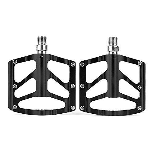 Mountain Bike Pedal : KUAI Bicycle Cycling Bike Pedals, High-End Pedal Aluminum Alloy 3 Palin Bearing Pedal Pedal Bicycle Accessories, Non-Slip Durable Ultralight Mountain Bike Flat Pedals, Black