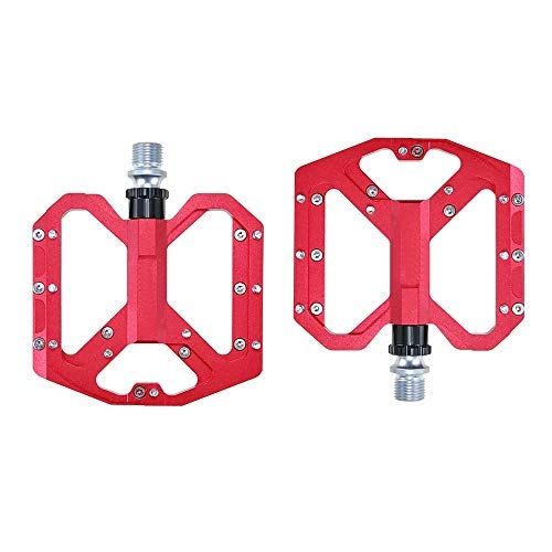 Mountain Bike Pedal : KUAI Bicycle Pedal, 3 Bearing Pedals, Anti-Skid And Durable Ultra-Light Mountain Bike Pedal, Suitable for BMX Bicycle Riding Road Bicycle Hybrid Foot Pedal, red