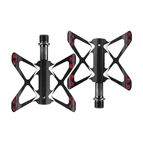 Mountain Bike Pedal : KUAI Bicycle Pedals, Aluminum Alloy Chromium-Molybdenum Steel Shaft 3 Bearing Butterfly Pedals, Ultra-Light, Non-Slip And Durable, Suitable for Riding Road And Mountain Bikes, Black