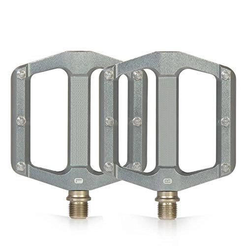 Mountain Bike Pedal : KUAI Bicycle Pedals, Ultra-Light And Durable Non-Slip Aluminum Alloy with 3 Bearings Good Lubricity, Suitable for Bicycle Riding, Road Bike Mountain Riding, gray