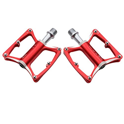 Mountain Bike Pedal : KuaiKeSport Mountain Bike Pedals, Cycle Pedals Bearing CNC Anodized Aluminum Alloy, Ultralight Non-Slip Bicycle Pedals MTB BMX Road Bicycle Pedal Cycling Parts, Red
