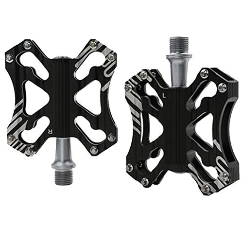 Mountain Bike Pedal : KuaiKeSport Mtb flat Pedals, Bicycle Pedals Mountain Bike Accessories MTB Road Cycling Durable Aluminum Alloy Sealed CNC Bearings Pedals Outdoor Sports, Non-Slip Bmx Road Bike Pedals, Black