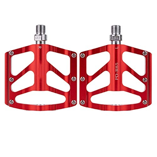 Mountain Bike Pedal : KuaiKeSport Mtb Flat Pedals, Road Bike Pedals Aluminum Alloy Bicycle Pedal Mtb Ultralight Pedal 3 Bearings Bicycle Pedal Anti-slip Mountain Bike Pedals Cycling Parts Bmx Pedals, Red