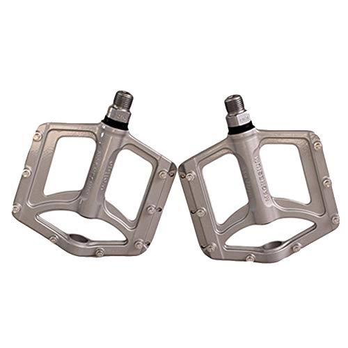 Mountain Bike Pedal : KuaiKeSport Mtb Flat Pedals, Road Bike Pedals Aluminum Alloy Bicycle Pedal Mtb Ultralight Pedal Bearings Bicycle Pedal, Durable Anti-slip Mountain Bike Pedals Cycling Parts Bmx Pedals, Silver