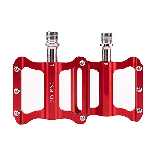 Mountain Bike Pedal : KuaiKeSport Mtb flat Pedals, Spindle Axle MTB Road Cycling Self Lubricating 3 Bearing Ultralight Pedals Bicycle Pedal Mountain Bike Pedal, Road Bike Pedals Sturdy Ddurable, Red