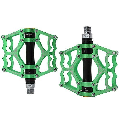 Mountain Bike Pedal : KuaiKeSport Road Bike Pedals, Cycle Pedals Bicycle Pedals Ultralight Aluminum Cycling Sealed 3 Bearing Pedals MTB, Mountain Bike Pedals Professional Bike Accessories, Green