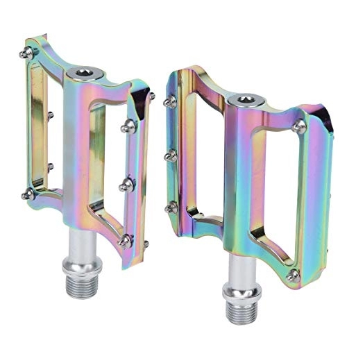 Mountain Bike Pedal : KUIDAMOS Colorful Mountain Bike Pedals, Body Pedal Of Aluminum Alloy Lightweight Bicycle Pedals Shaft Material Is Molybdenum Steel for Mountain Bikes