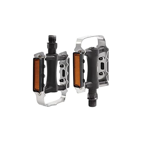 Mountain Bike Pedal : Kunpengzhao Mountain Bike Pedal Bicycle Equipment Pedal Dead Fly Pedal Super Light Semi Aluminum Alloy Pedal Universal Bicycle Parts New for bike (Color : Sliver)