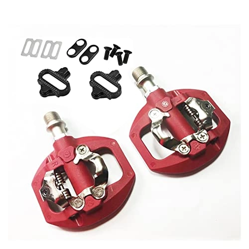 Mountain Bike Pedal : Kunpengzhao MTB Pedal Self-Locking Cycling Mountain Bike Pedal Cleats Nylon Bicycle Pedals Bicylete Parts for bike (Color : Red pedal)