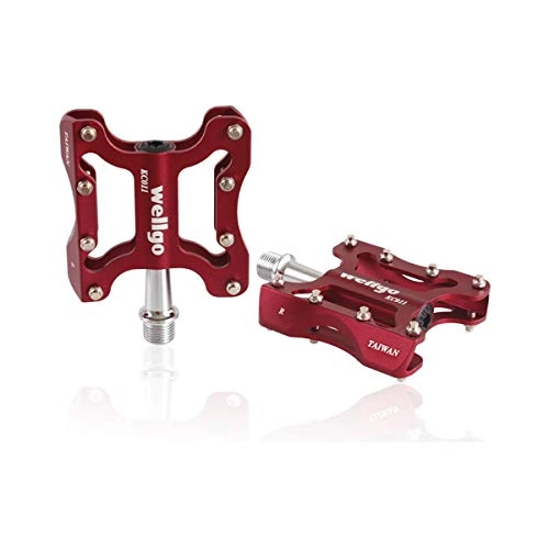 Mountain Bike Pedal : Kuqiqi Bike Pedals - Aluminum CNC Bearing Mountain Bike Pedals - Road Bike Pedals with 8 Anti-skid Pins - Lightweight Bicycle Platform Pedals - Universal 9 / 16" Pedals for BMX / MTB Bike The latest style