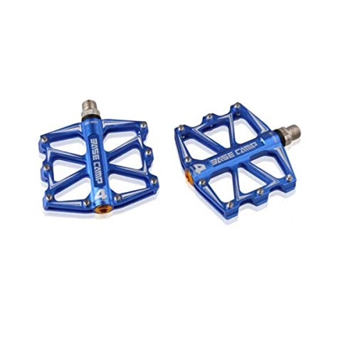 Mountain Bike Pedal : Kuqiqi Mountain Bike Pedals 9 / 16 Non-Slip Wide Bicycle Pedals High-Strength BMX Pedals Aluminium Alloy, The latest style, and durable (Color : Blue)