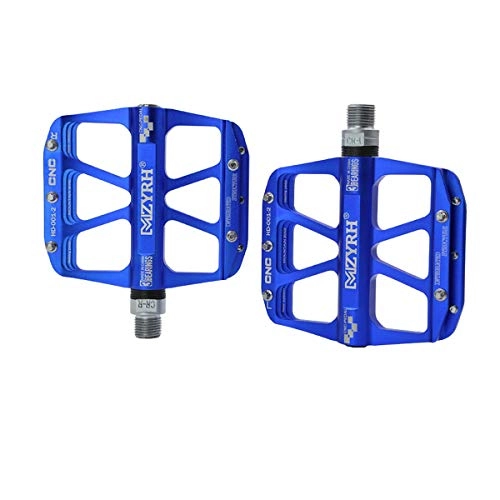 Mountain Bike Pedal : Kuqiqi Mountain Bike Pedals, Ultra Strong Colorful CNC Machined 9 / 16" Cycling Sealed 3 Bearing Pedals, and durable The latest style, and durable (Color : Blue)