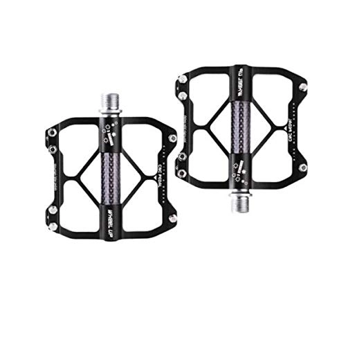 Mountain Bike Pedal : Kuqiqi Mountain Bike Pedals, Ultra Strong Colorful Cr-Mo CNC Machined 9 / 16 Cycling Sealed 3 Bearing Pedals The latest style, and durable (Color : Black)