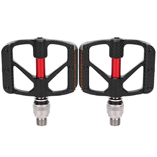 Mountain Bike Pedal : Kuuleyn Bike Pedal, 1 Pair Mountain Road Bike Self-locking Pedal Replacement Sealed Bearings Aluminum Alloy Pedal Double-Layer Metal Tube Bicycle Cleat Quick Release Cycling Equipment