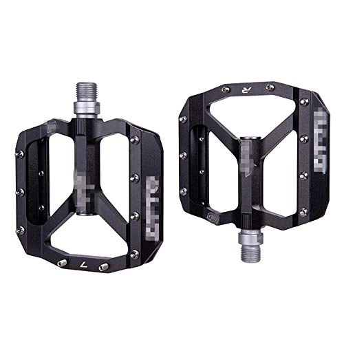 Mountain Bike Pedal : KX-YF Bicycle Pedal Anti-slip Durable Aluminum Alloy Perlin Bearing 1 Pair Bicycle Pedals Mountain Bike Pedals Bike Accessories Suitable For Various Bicycles (Size:Onesize; Color:Black)