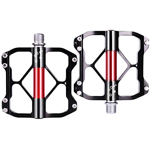 Mountain Bike Pedal : KXDLR 1 Pair Bike Pedal Mountain Bicycles Pedals, Black Aluminum Alloy Bike Pedals Non-Slip Fit Most Adult Bikes Mountain Road 9 / 16