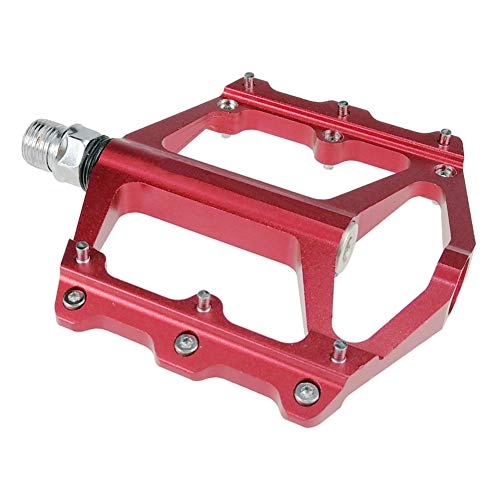 Mountain Bike Pedal : KXDLR 9 / 16" Universal Mountain Bicycle Pedals Platform Cycling Ultra Sealed with 3 Ultral Sealed Bearing Aluminum Alloy Flat Pedals, Red