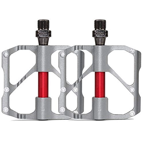 Mountain Bike Pedal : KXDLR Bike Cycling Pedals Lightweight Aluminum Alloy, Sealed Bearing Pedals 9 / 16 '' for Mountain And Road Bike, Silver, Mountain Pedal