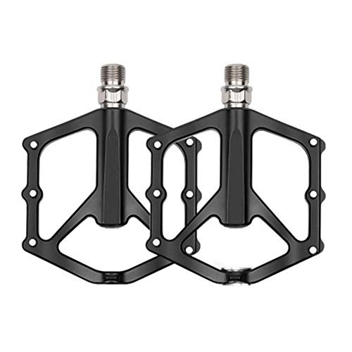 Mountain Bike Pedal : KXDLR Bike Pedals, Bicycle Flat Platform with Aluminum Alloy Body Spindle Sealed Bearings MTB BMX Cycling Bicycle Pedals (1 Pair, Black)