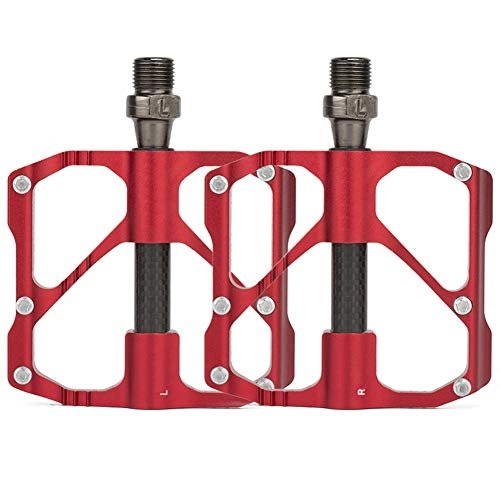 Mountain Bike Pedal : KXDLR Bike Pedals Mountain Road Bike Pedals Machined Carbon Fiber Bearing Pedal MTB Cycling Cycle Platform Pedal 9 / 16 '', Red, Mountain Pedal