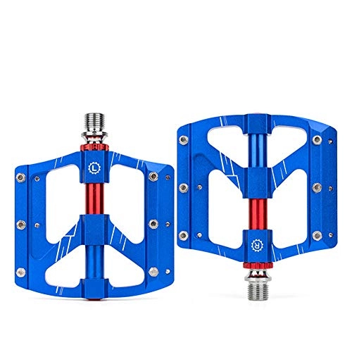 Mountain Bike Pedal : KXDLR Mountain Bike Pedals, Ultra Strong Aluminum Alloy Body 9 / 16" Cycling Sealed 3 Bearing Pedals for Mountain Road Cycling Bicycle, Blue