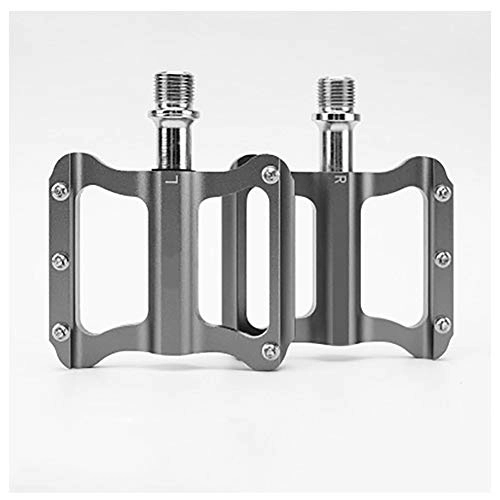 Mountain Bike Pedal : KXDLR Road Bike Pedals Aluminium Alloy Flat Platform for Road Bicycles Fixed Gear BMX, 9 / 16", Gray